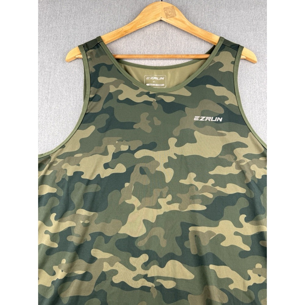 EZRUN Tank Top Men's XL Camo Athletic Sleeveless Workout Performance Shirt